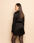 XELLY SATIN DRESS BLACK