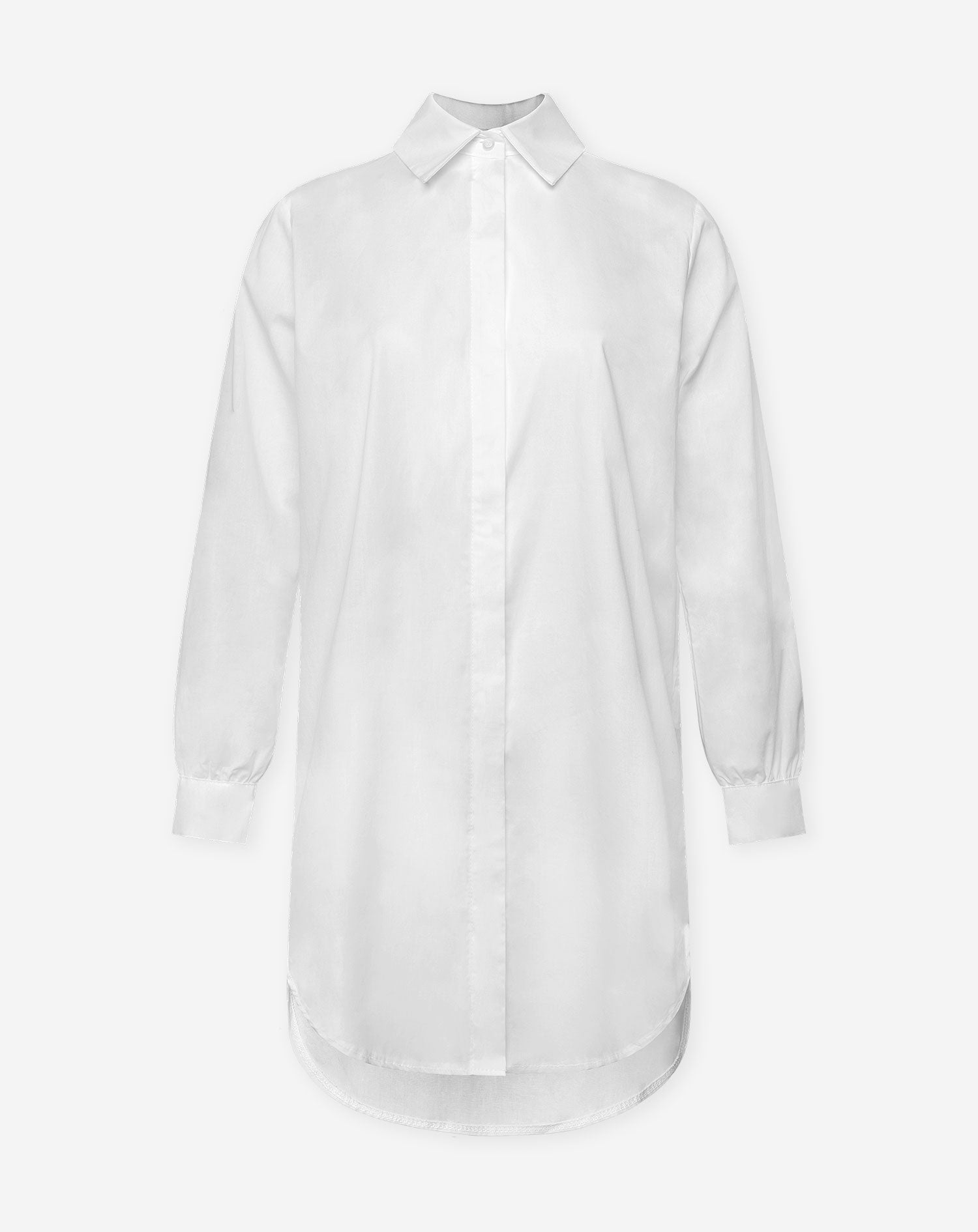 ESSENTIAL POPLIN BLOUSE DRESS WHITE