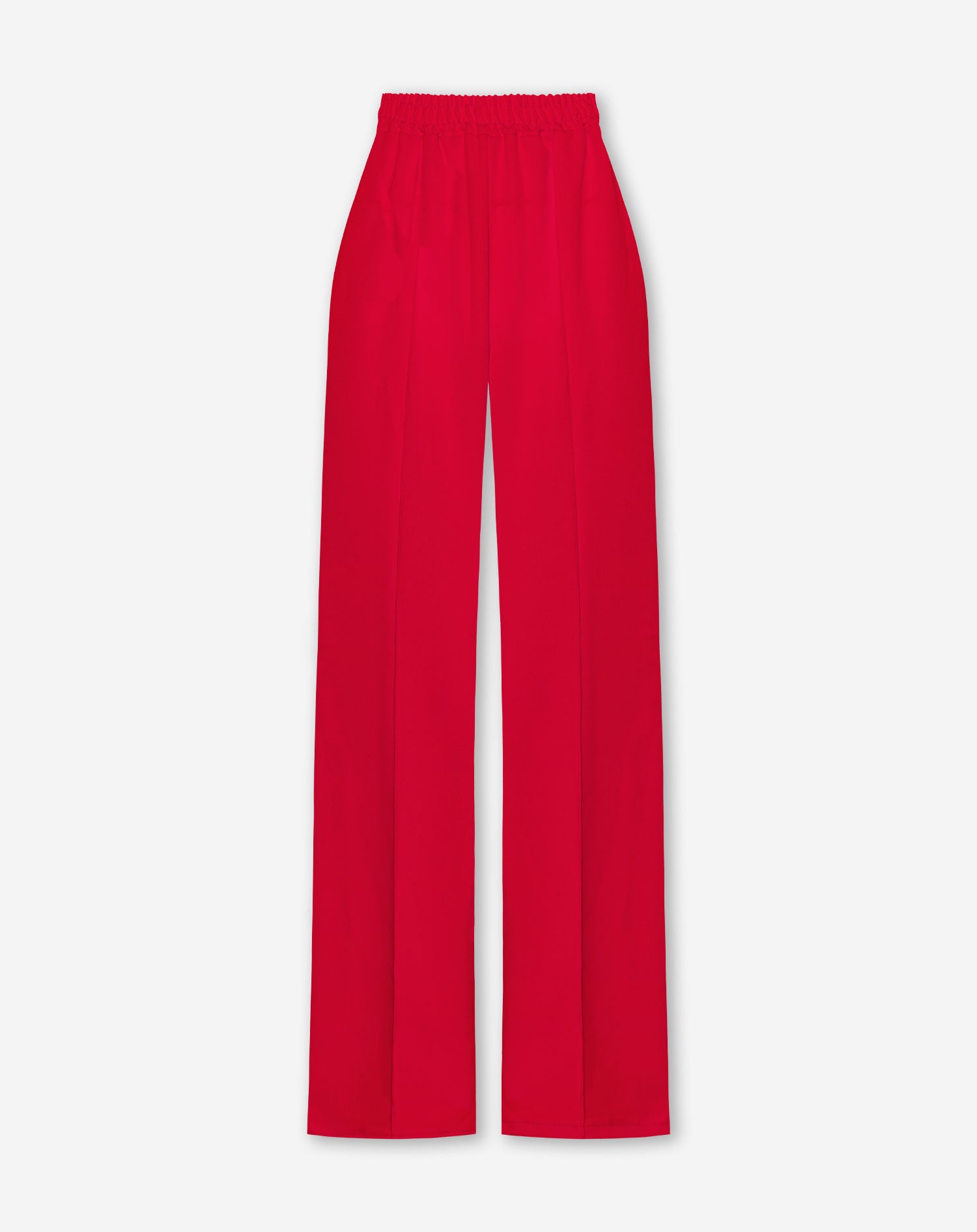 PINTUCK STRAIGHT LEG TROUSERS RED