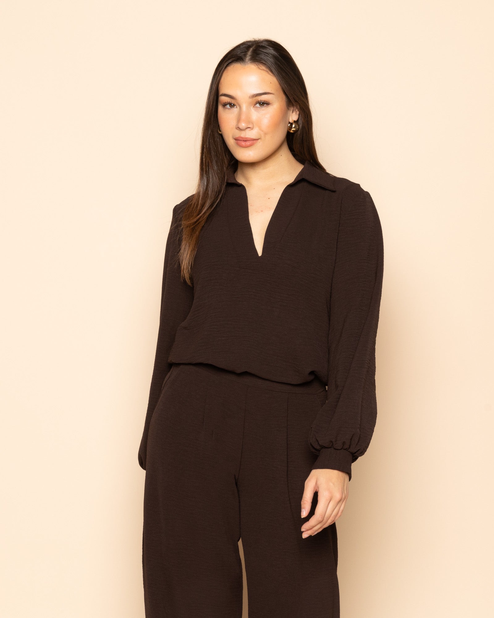 JULIE TOP DARK BROWN