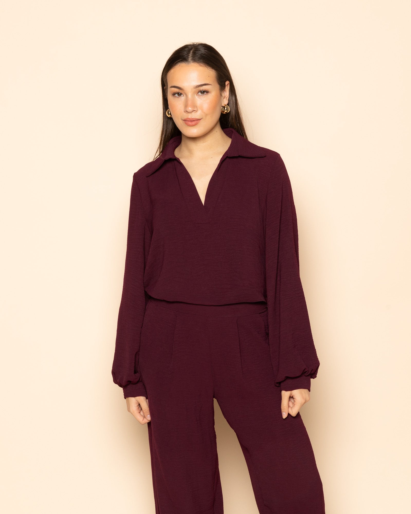 JULIE TOP DARK BURGUNDY