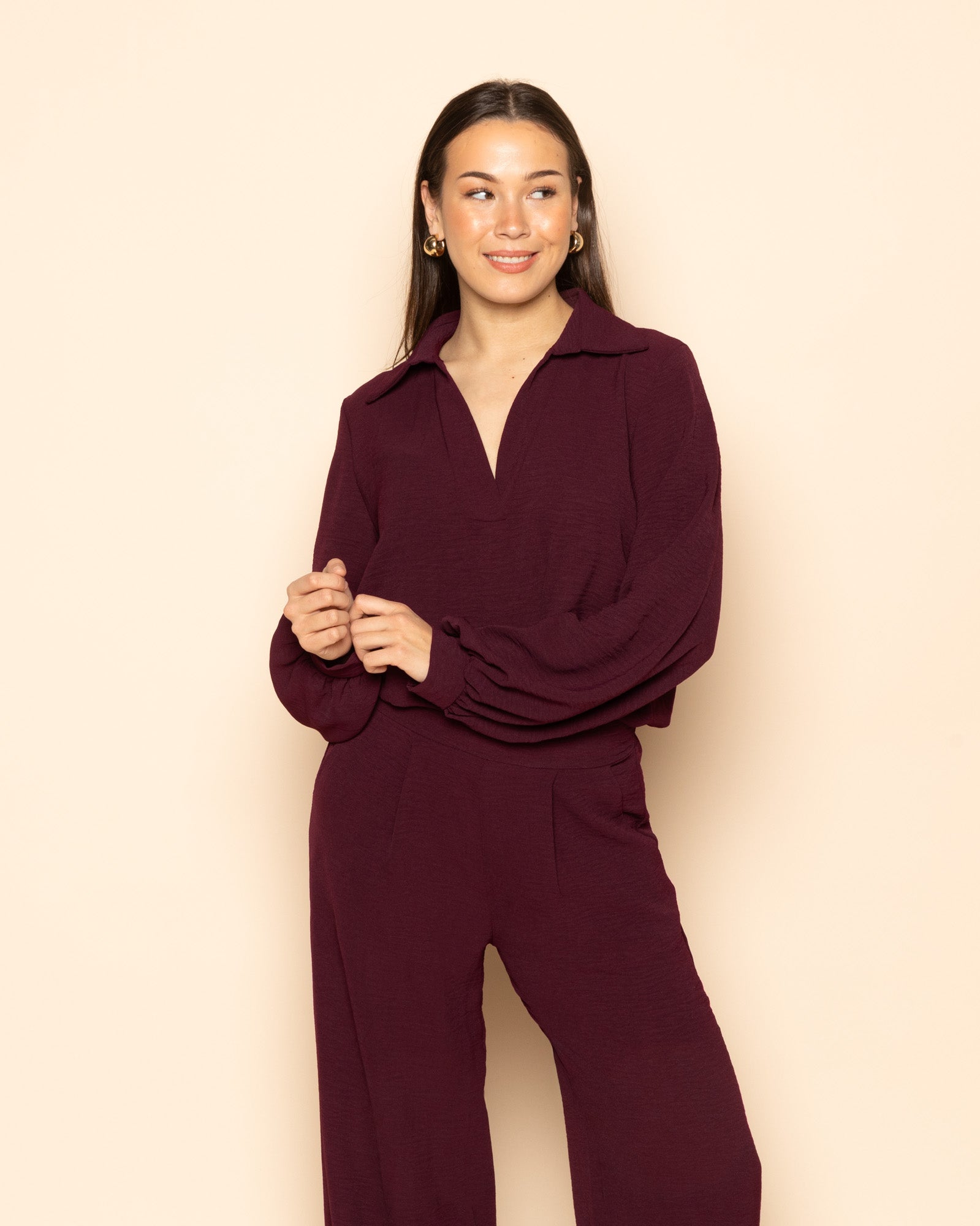 JULIE TOP DARK BURGUNDY