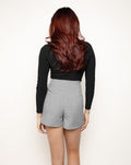 MELANGE SPLIT SKORT LIGHT GREY