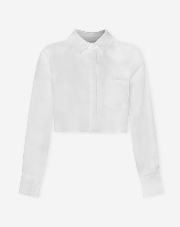 POPLIN CROPPED BLOUSE WIT