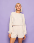 JULIE PUFF LONG SLEEVE TOP BEIGE