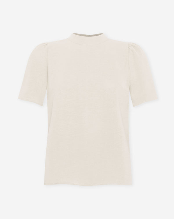 JULIE SHORT SLEEVE TOP BEIGE