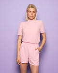 JULIE SHORT SLEEVE TOP LIGHT PINK
