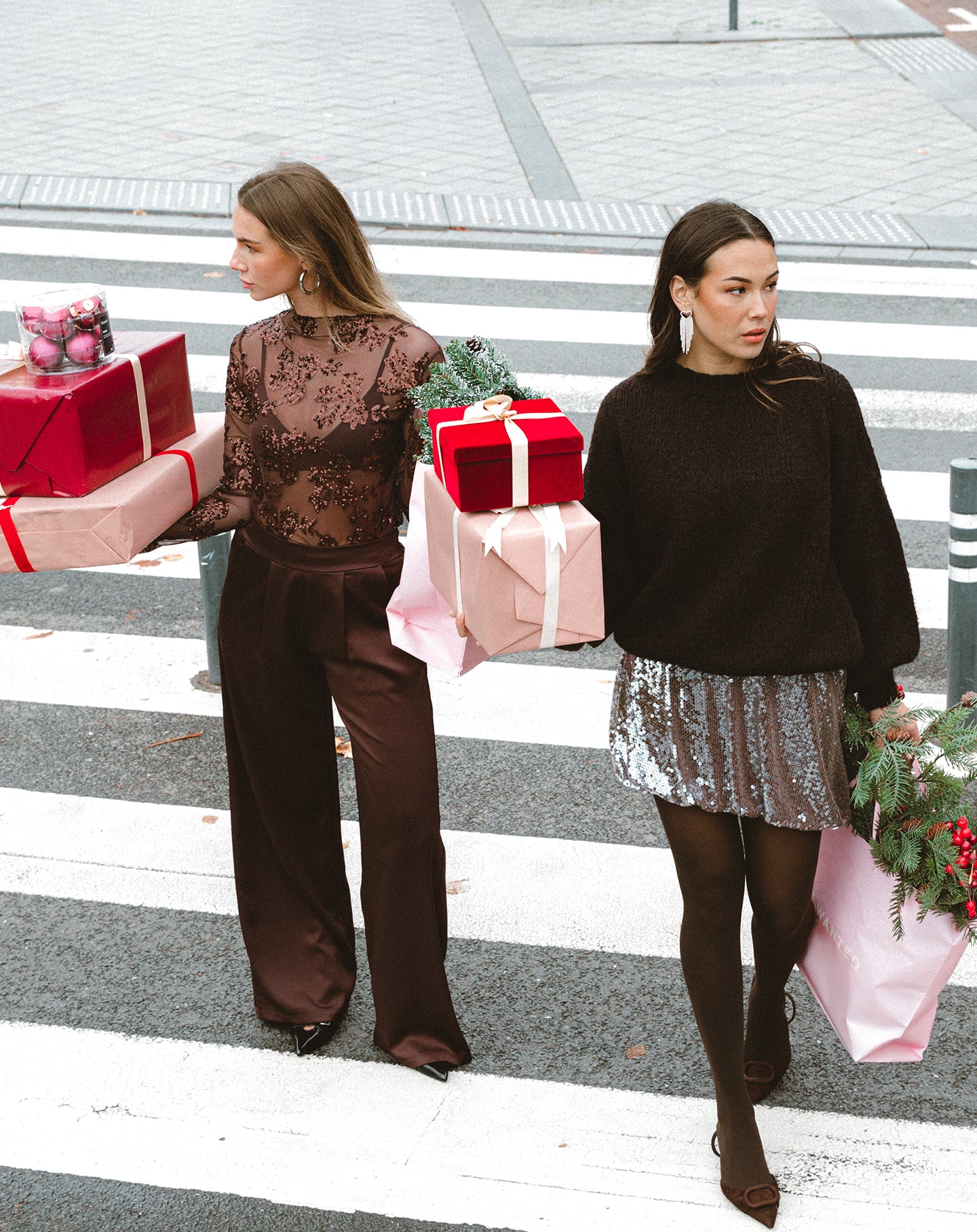 JULIE SATIN PANTALON BRUIN