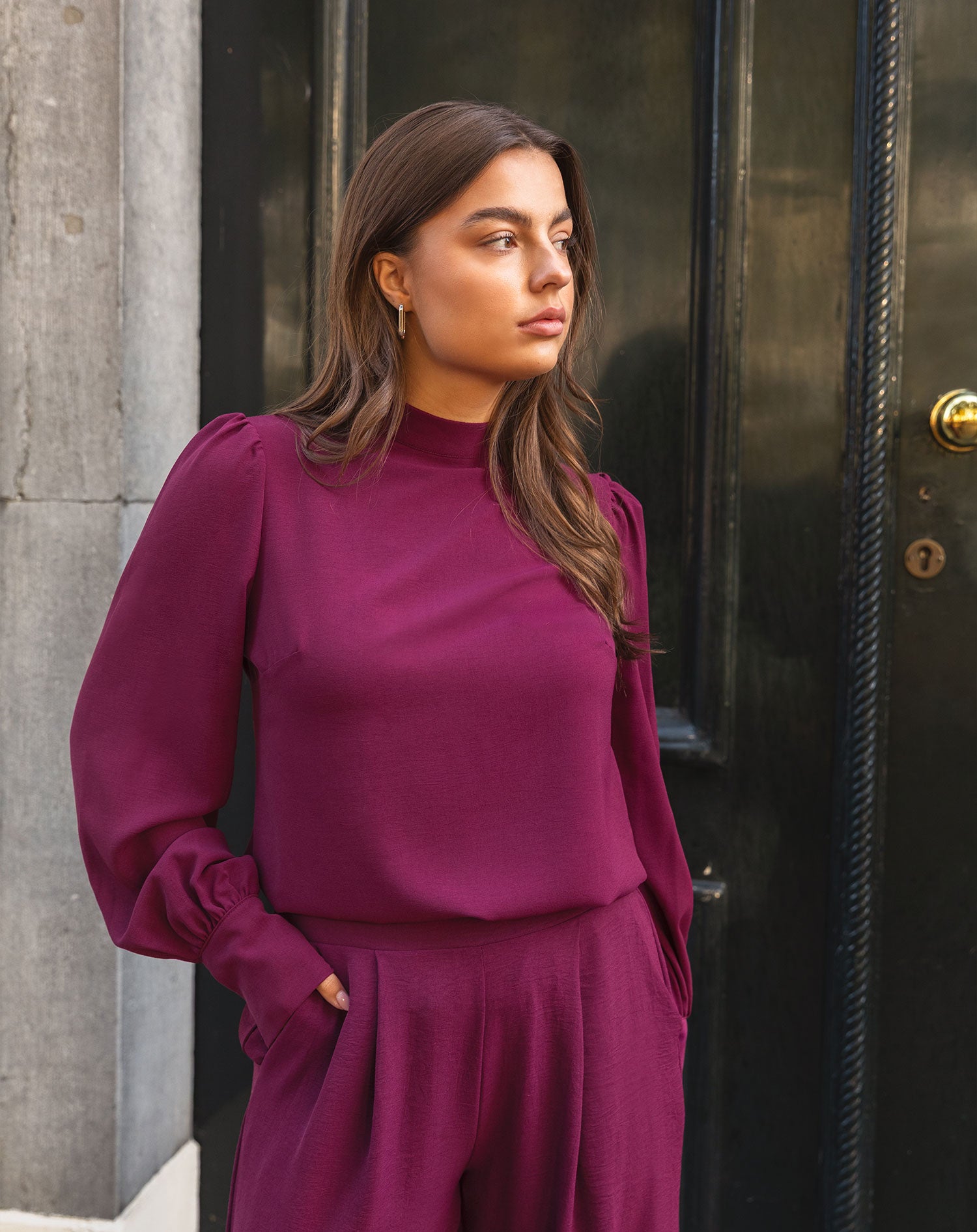 JULIE LONG SLEEVE TOP CHERRY