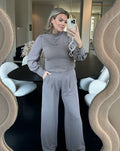 JULIE LONG SLEEVE TOP STONE