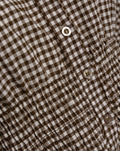 CHECK SMOCK BLOUSE BRUIN