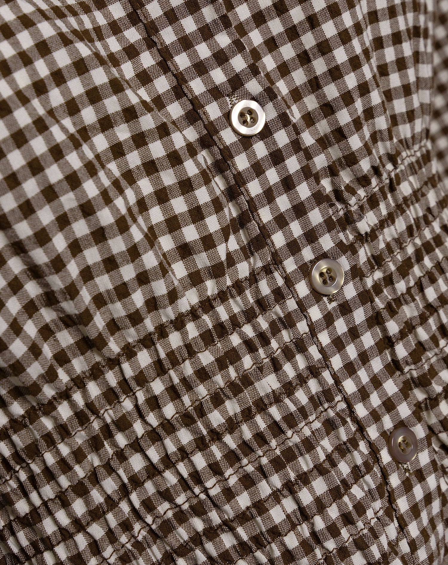 CHECK SMOCK BLOUSE BRUIN