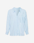 POPLIN STRIPE OVERSIZED BLOUSE BLUE