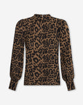 JULIE LEOPARD LONG SLEEVE TOP ZWART