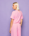JULIE RUFFLE TOP HARD PINK