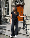 JULIE RUFFLE JUMPSUIT BLACK