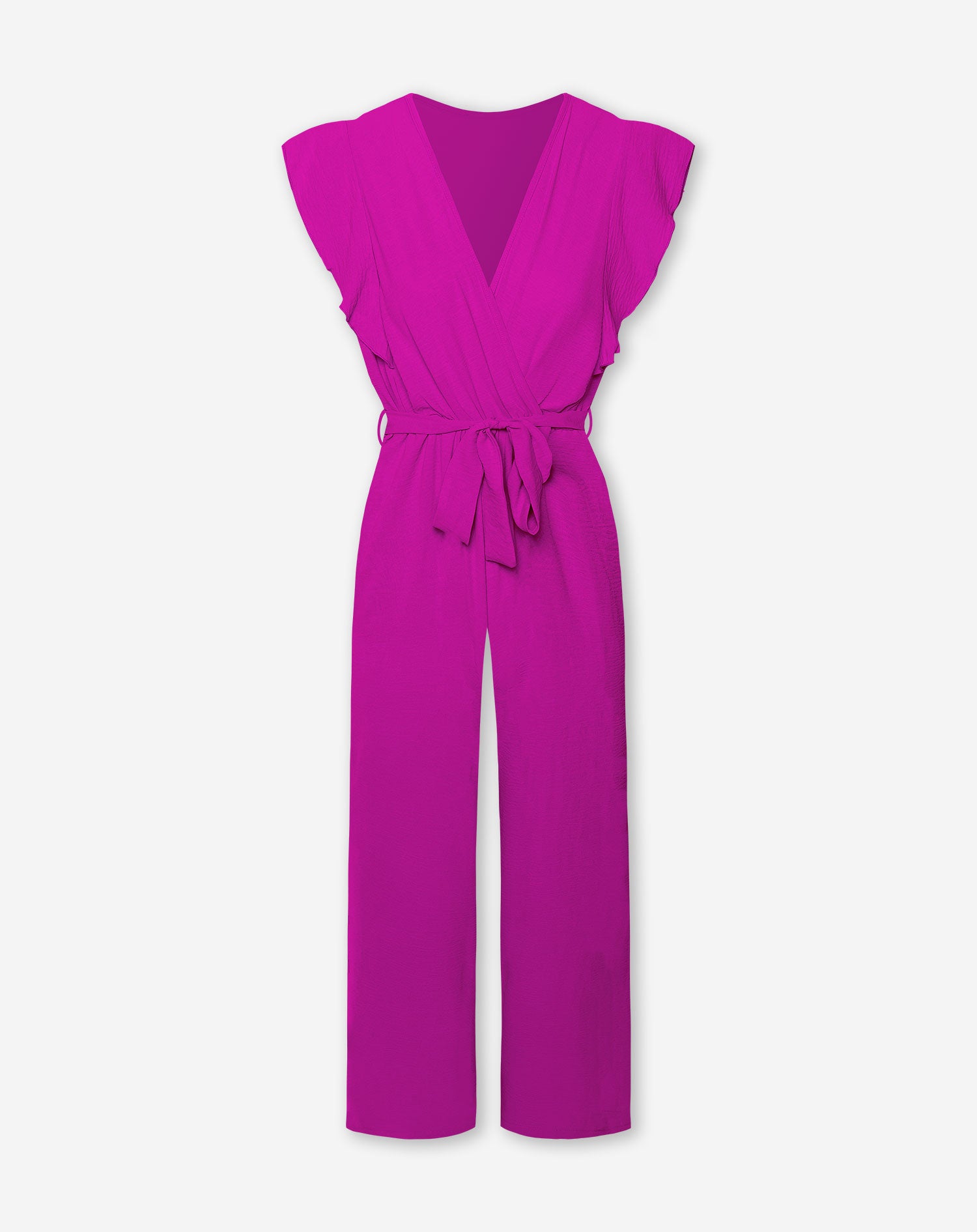 JULIE RUFFLE JUMPSUIT PETITE MAGENTA