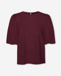 JULIE PUFF SLEEVE TOP BURGUNDY