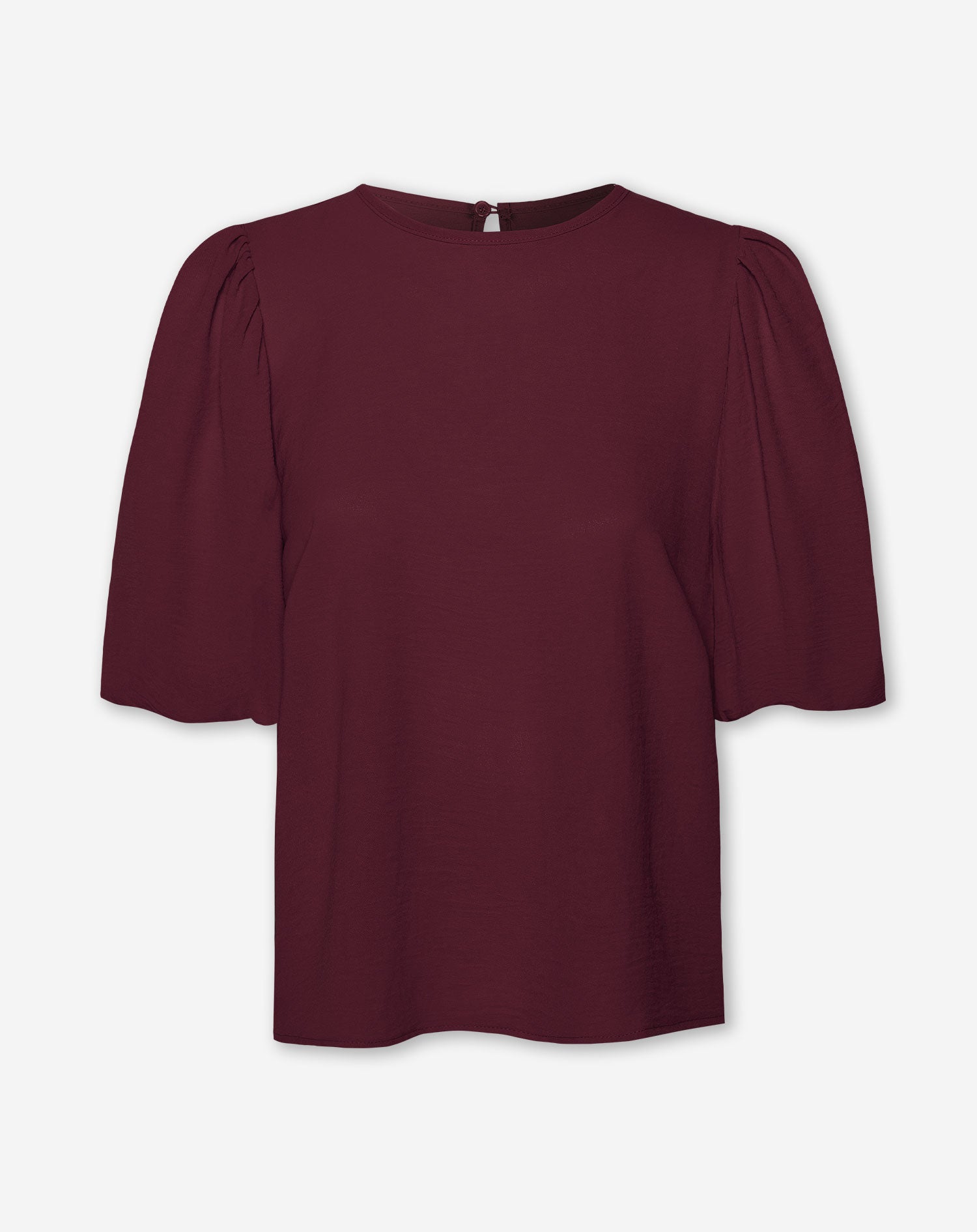 JULIE PUFF SLEEVE TOP BURGUNDY