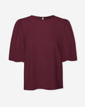 JULIE PUFF SLEEVE TOP BURGUNDY