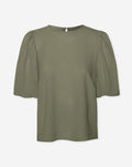 JULIE PUFF SLEEVE TOP LIGHT OLIVE