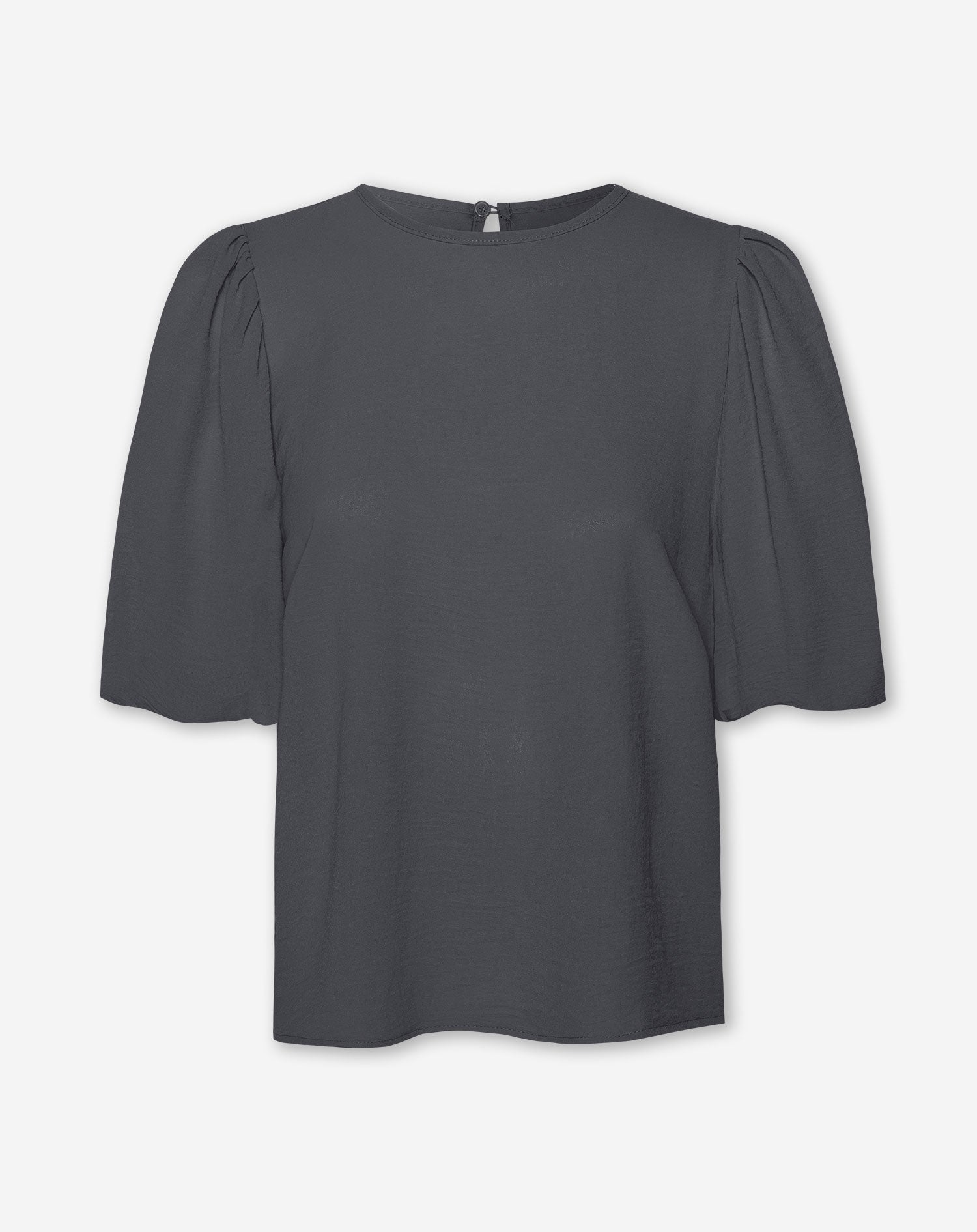 JULIE PUFF SLEEVE TOP DARK GREY