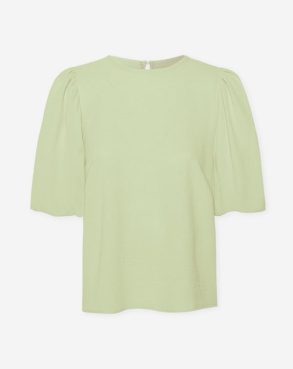 JULIE PUFF SLEEVE TOP LICHT LEGERGROEN