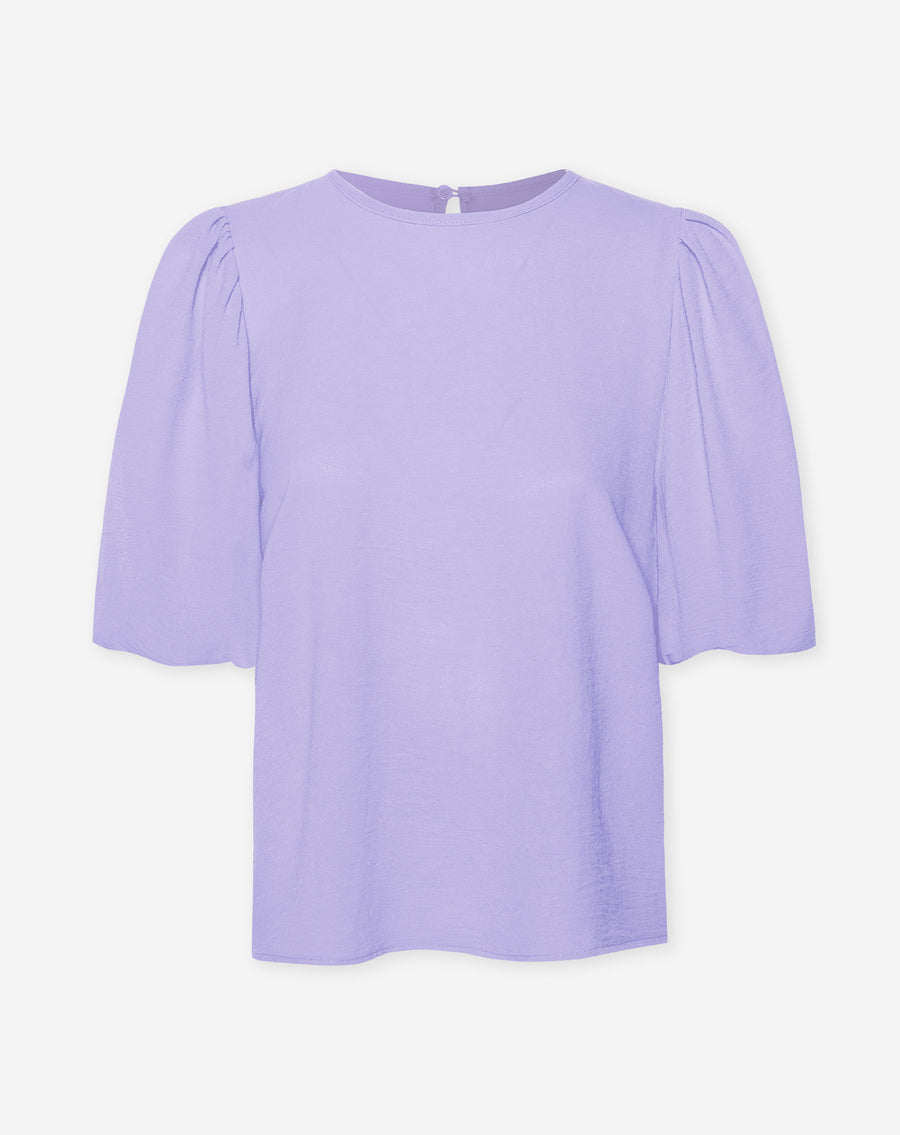 Lila Julie pofmouw top – trendy pastel look voor de lente​