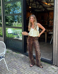 LEOPARD TAPE STRAIGHT LEG PANTALON BOTERGEEL