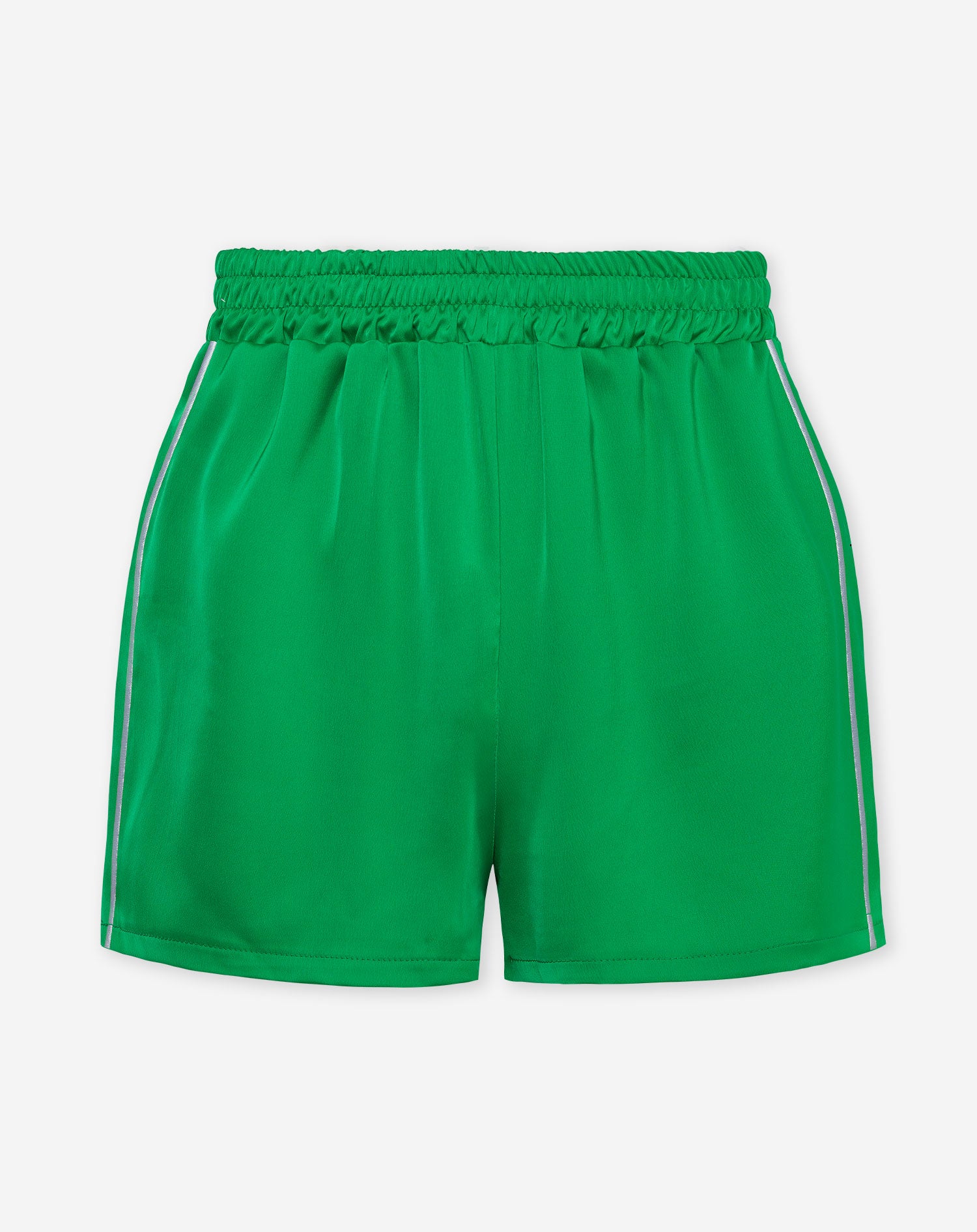 SATIN CONTRAST PIPING SHORTS GREEN