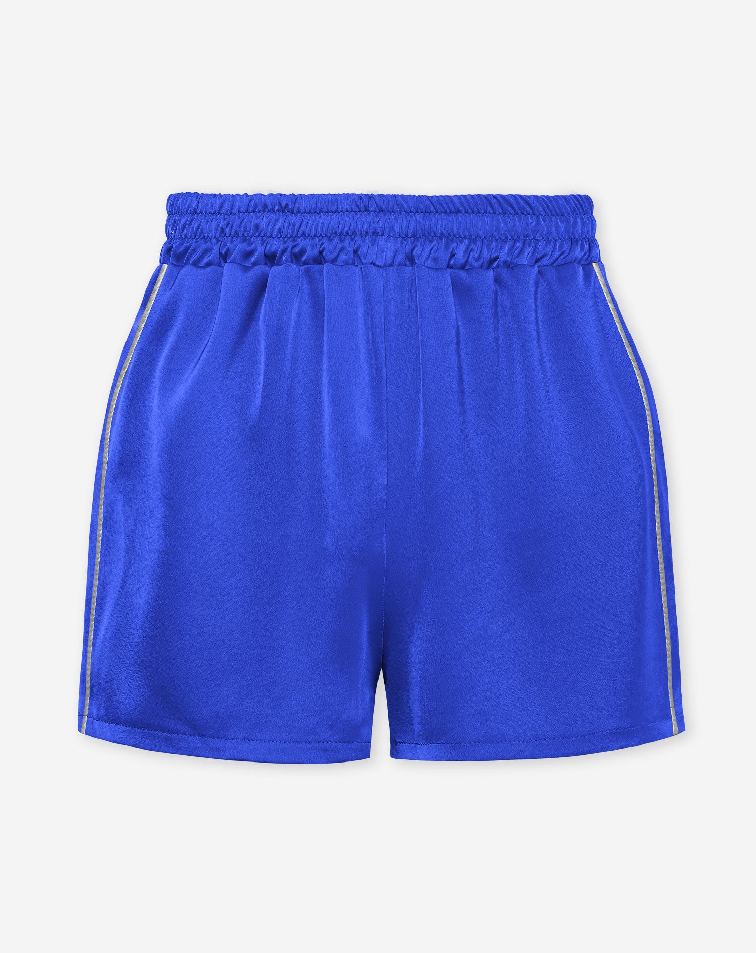 Shorts mit kontrastierenden Paspeln aus Satin, Königsblau