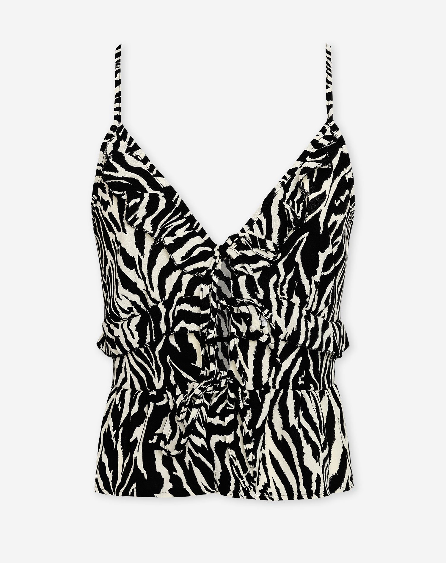 JULIE ZEBRA RUFFLE CAMI