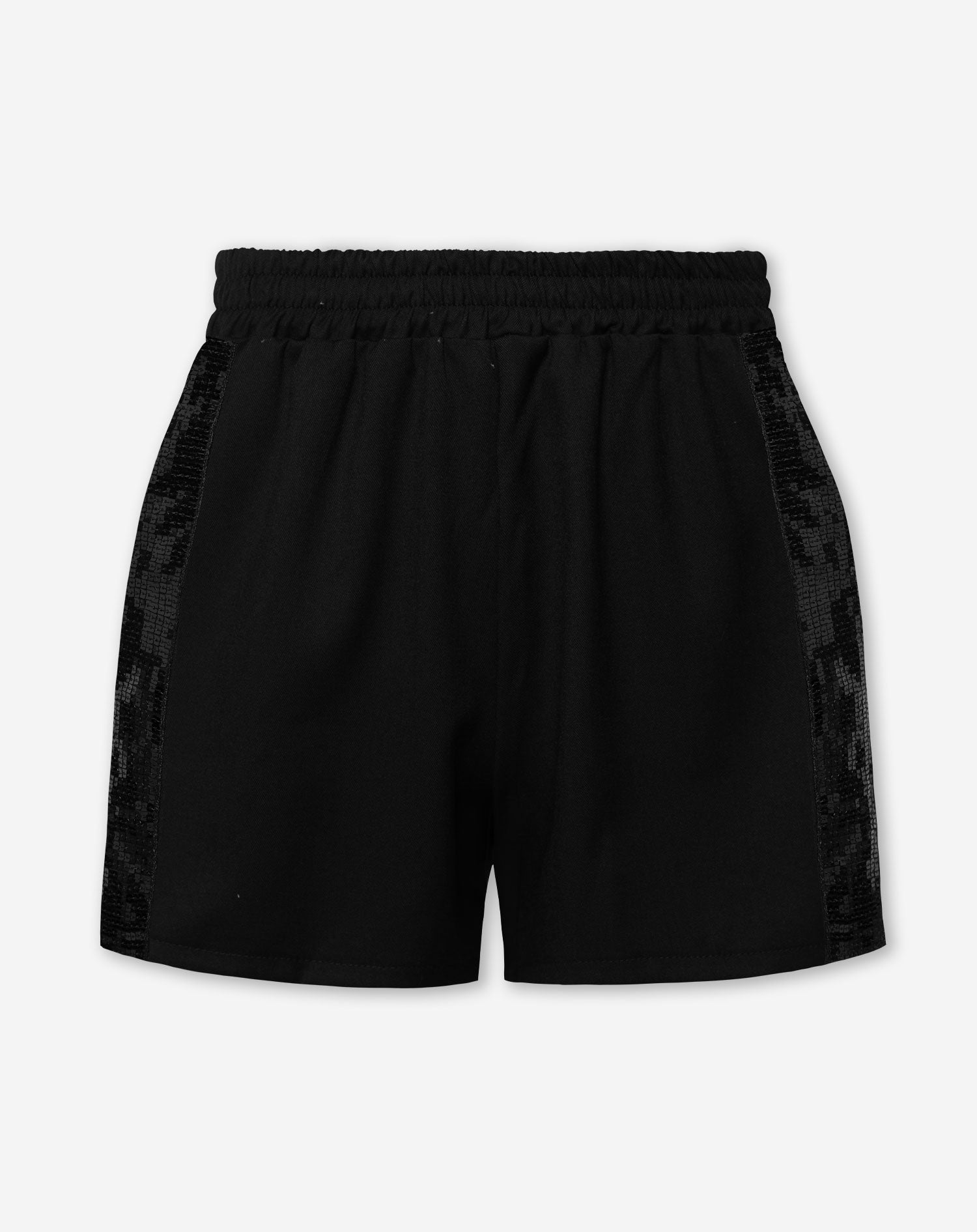 SEQUIN TAPE SHORTS BLACK