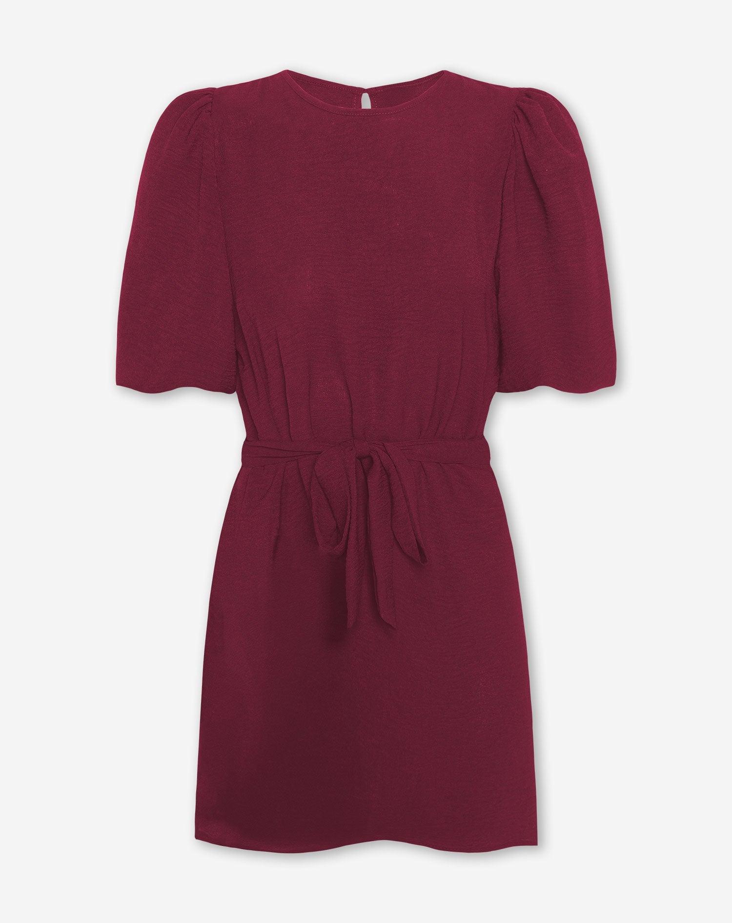 JULIE PUFF SLEEVE DRESS BURGUNDY