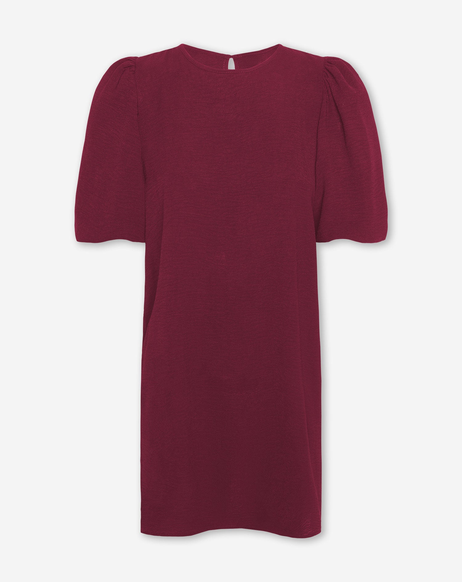 JULIE PUFF SLEEVE DRESS BURGUNDY