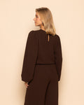 JULIE PUFF LONG SLEEVE TOP BROWN