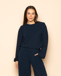 JULIE PUFF LONG SLEEVE TOP NAVY