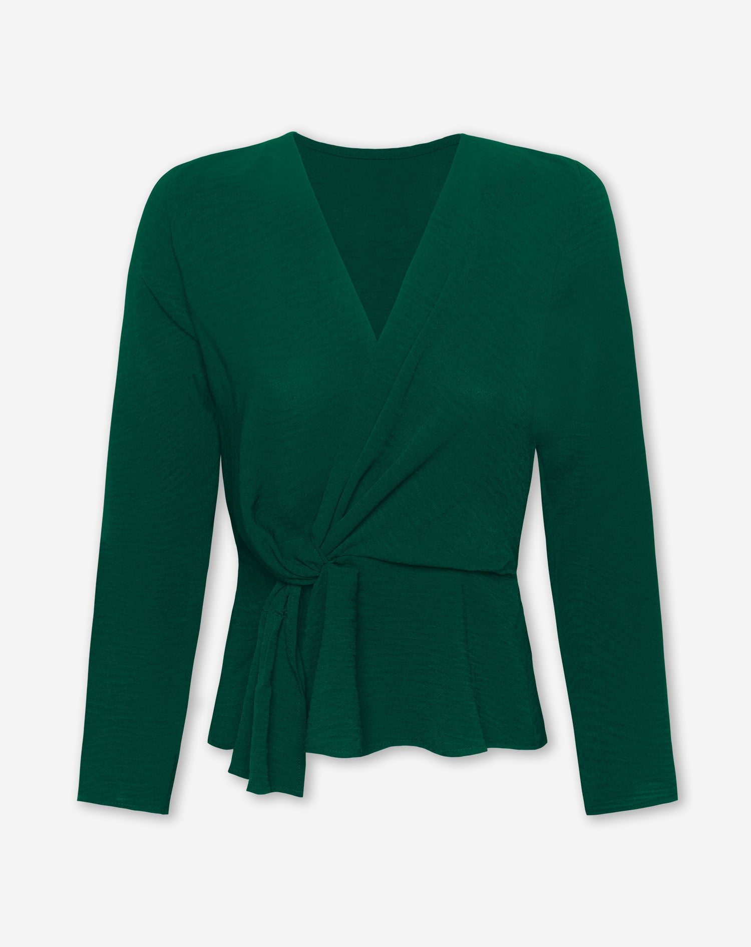 JULIE LONG SLEEVE WRAP TOP GROEN