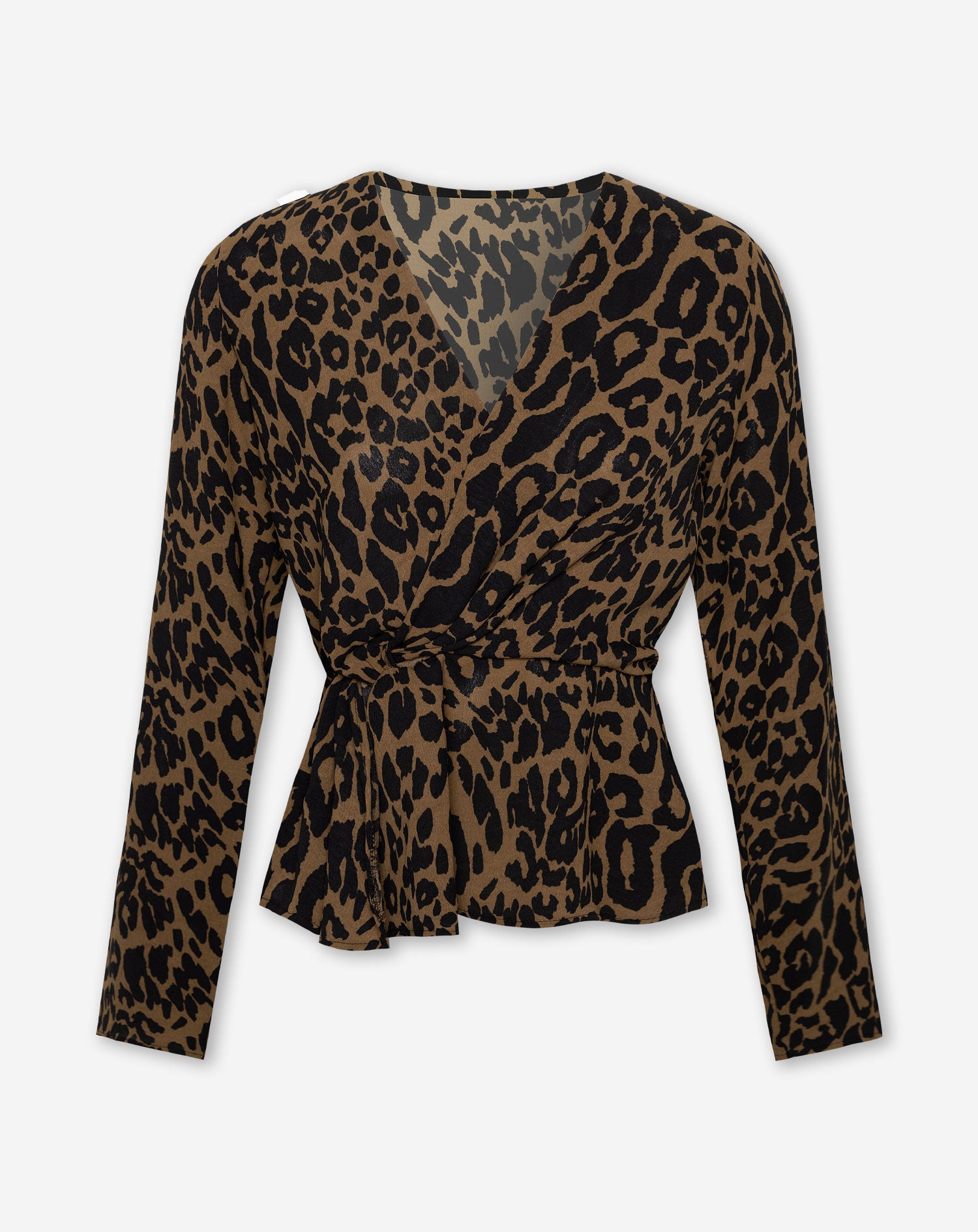 JULIE LEO LONG SLEEVE WRAP TOP ZWART