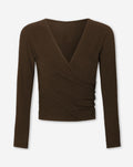 MARY WRAP TOP BROWN
