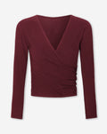 MARY WRAP TOP BURGUNDY