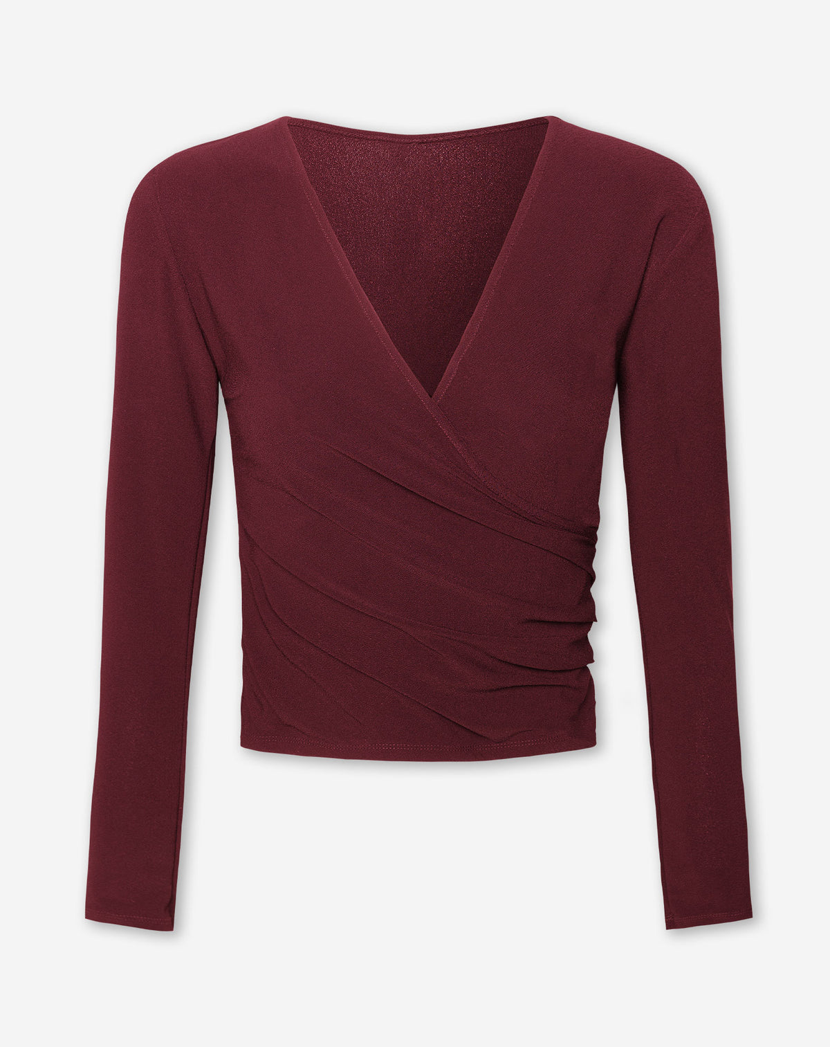MARY WRAP TOP BURGUNDY