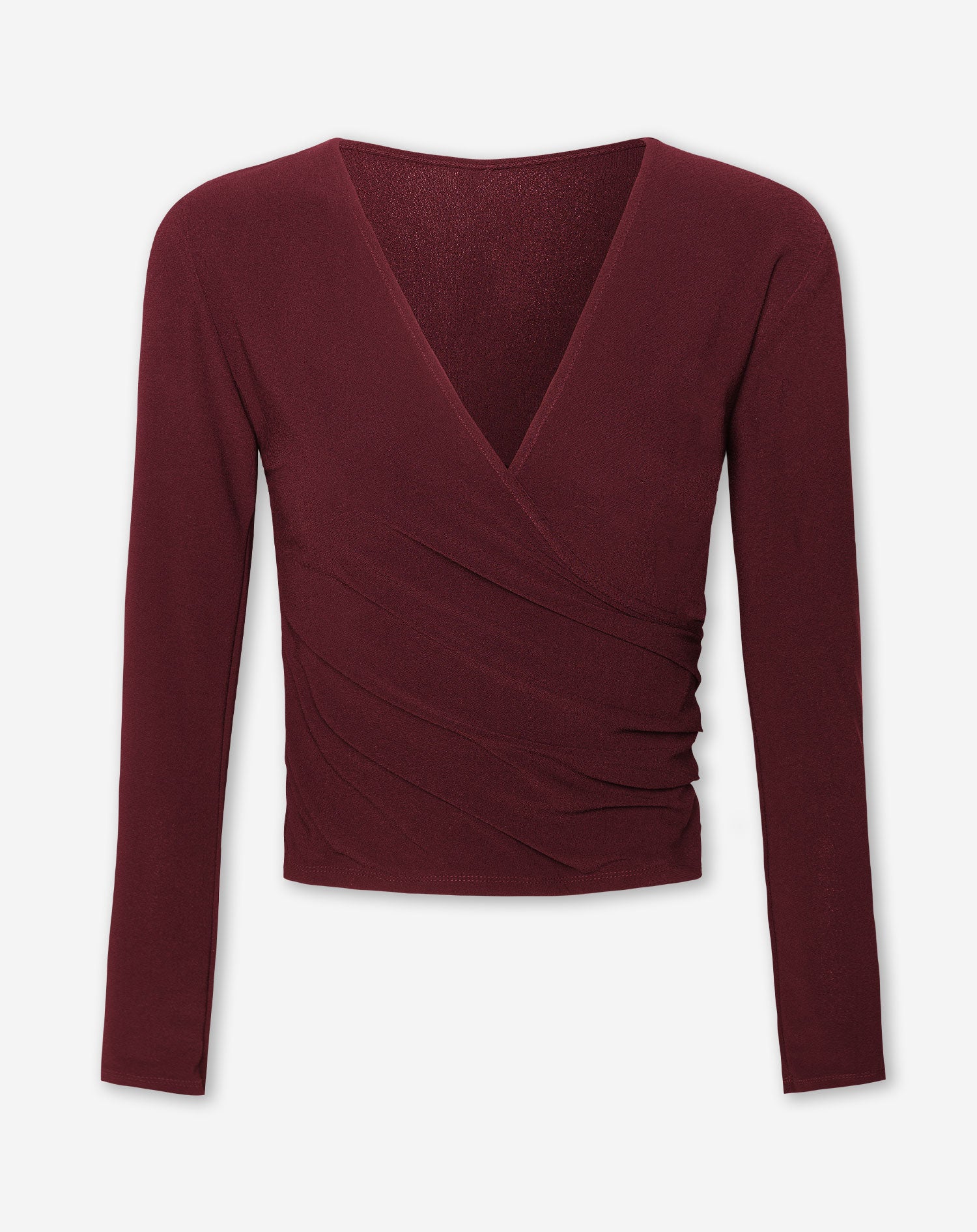 MARY WRAP TOP BURGUNDY