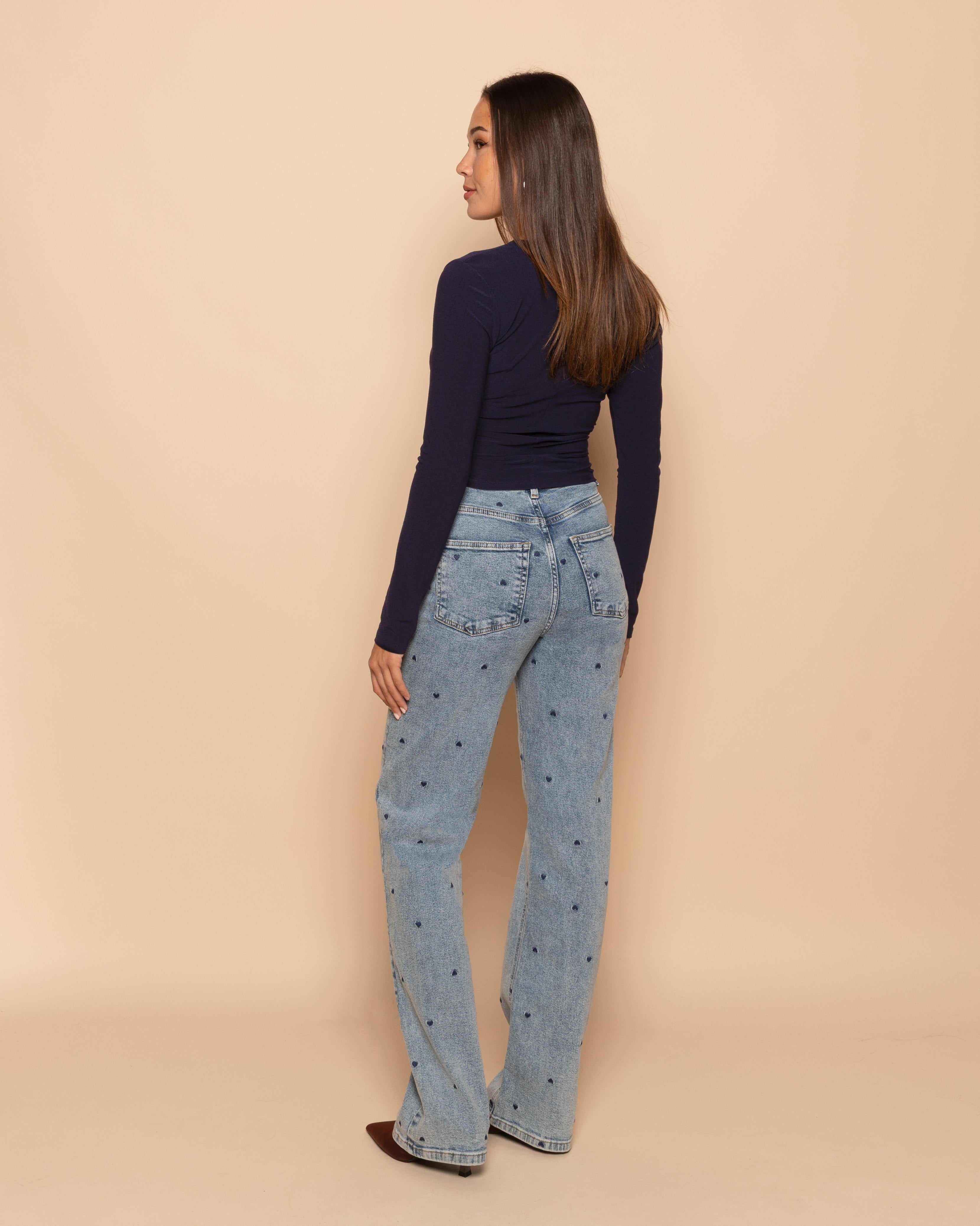 HEART BOOTCUT JEANS MARINEBLAUW