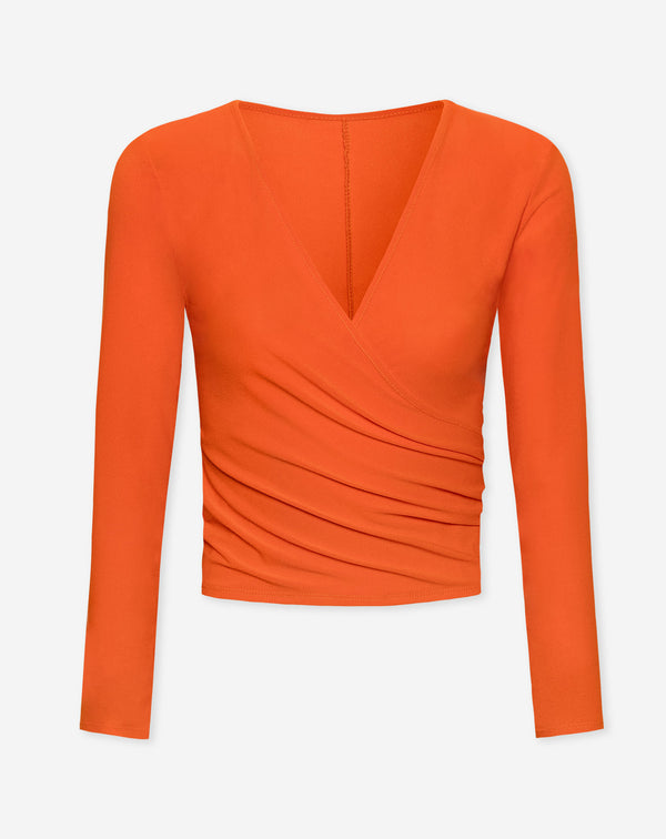 MARY WRAP TOP ORANJE