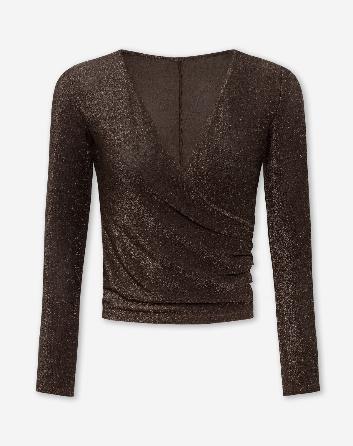 MARY GLITTER WRAP TOP BRUIN