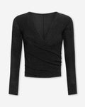MARY GLITTER WRAP TOP BLACK