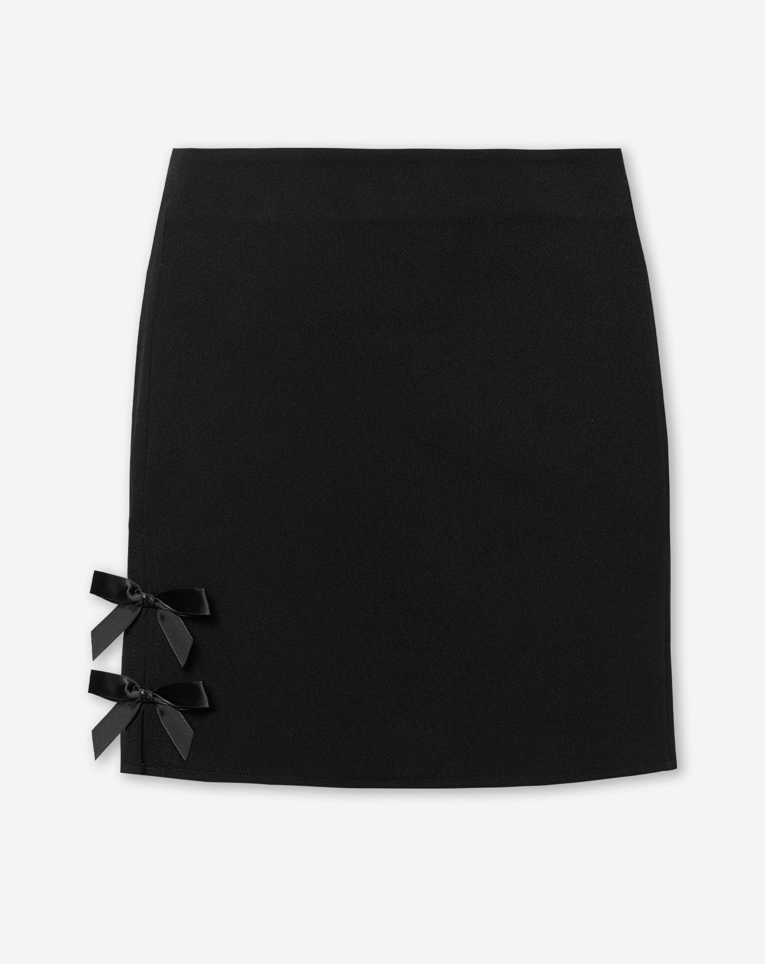 SATIN BOW SKIRT BLACK