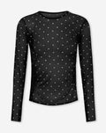 SMALL DOTS MESH TOP ZWART