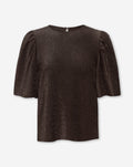 JULIE GLITTER PUFF TOP BROWN